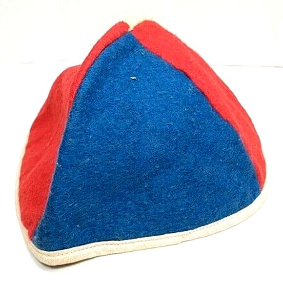 German Felt Yamaka Skullcap Beanie Hat Cap Rheinfhart Ship Souvenir Vintage - Picture 2 of 4